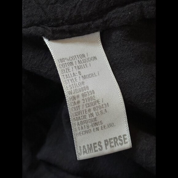James Perse Shirt Dress 0 / XS Womens Black Button Long Sleeve 100% Cotton - Picture 7 of 7
